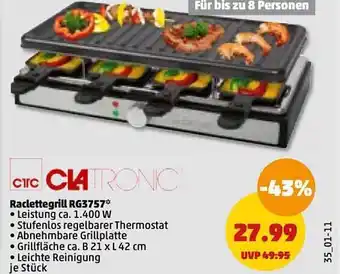 PENNY Clatronic raclettegrill rg3757 Angebot