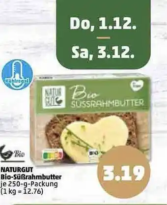 PENNY Naturgut bio-süßrahmbutter Angebot