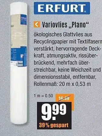 V Baumarkt Erfurt variovlies „plano“ Angebot