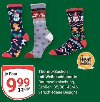 Globus Heat holders thermo-socken mit weihnachtsmotiv Angebot