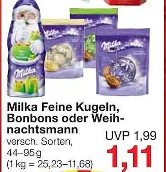 Jawoll Milka feine kugeln, bonbons oder weihnachtsmann Angebot