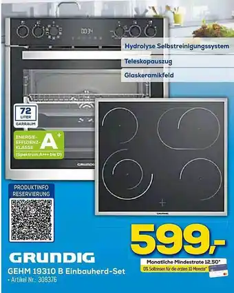 Euronics Berlet Grundig gehm 19310 b einbauherd-set Angebot