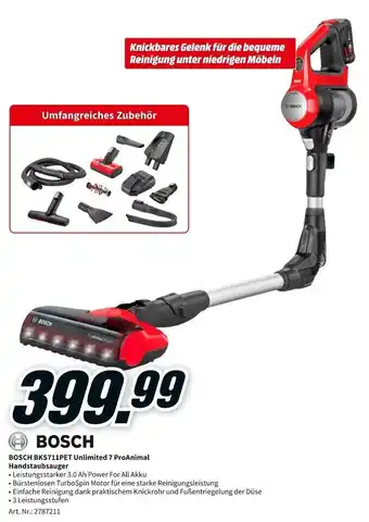 MediaMarkt Bosch BKS711 PET Unlimited 7 ProAnimal Handstaubsauger Angebot