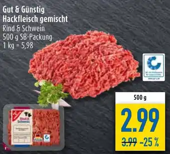 diska Gut & Günstig Hackfleisch gemischt 500 g SB-Packung Angebot