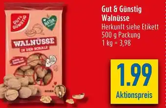 diska Gut & Günstig Walnüsse 500 g Packung Angebot