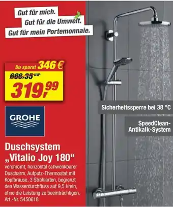 toom Baumarkt Grohe Duschsystem ,,Vitalio Joy 180" Angebot