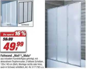 toom Baumarkt Faltwand ,,Mali"/,,Malu" Angebot