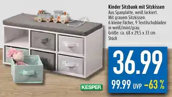 diska Kesper Kinder Sitzbank mit Sitzkissen Angebot