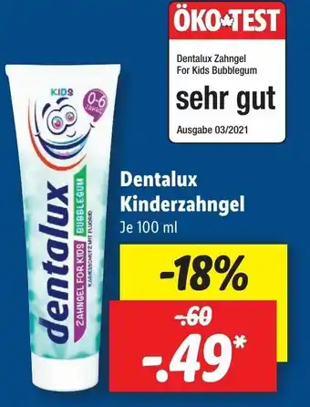 Lidl Dentalux Kinderzahngel 100ml Angebot