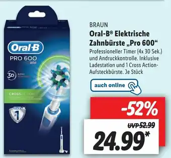 Lidl Braun Oral-B Elektrische Zahnbürste ,,Pro 600" Angebot