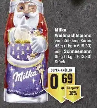 Scheck-in-Center Milka weihnachtsmann Angebot