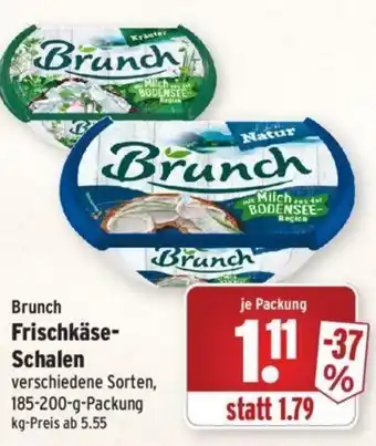 Wasgau Brunch Frischkäse Schalen 185-200 g Packung Angebot