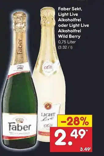 Netto Marken-Discount Faber sekt, light live alkoholfrei oder wild berry Angebot