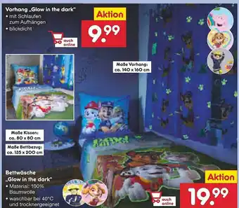 Netto Marken-Discount Vorhang „glow in the dark“, bettwäsche „glow in the dark“ Angebot