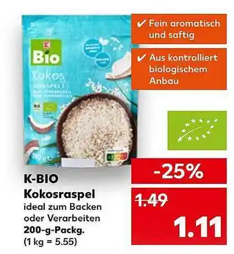 Kaufland K-bio kokosraspel Angebot