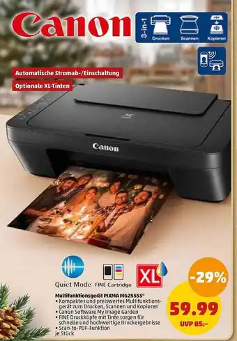 PENNY Multifunktionsgerät pixma canon mg25555 Angebot