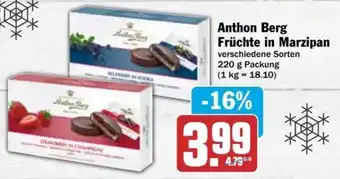 dodenhof Anthon Berg Früchte in Marzipan 220 g Packung Angebot