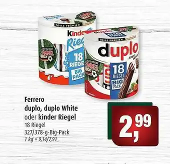 Markant Ferrero duplo, duplo white oder kinder riegel Angebot