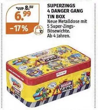 Müller Superzings 4 danger gang tin box Angebot