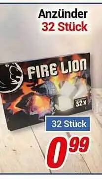 CENTERSHOP Fire lion anzünder 32 stück Angebot