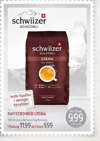 Edeka Struve Schwiizer kaffeebohnen crema Angebot