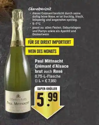 Scheck-in-Center Paul mittnacht crémant d'alsace brut auch rosé Angebot