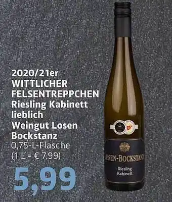 BUNGERT 2020-21er wittlicher felsentreppchen riesling kabinett lieblich weingut losen bockstanz Angebot