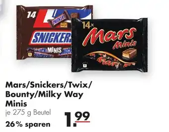 Handelshof Mars/Snickers/Twix/Bounty/Milky Way Minis 275g Beutel Angebot