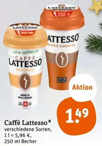 tegut Caffè Lattesso 250 ml Becher Angebot