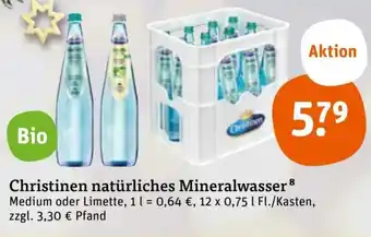 tegut Christinen Natürliches Mineralwasser 12x0,75 L Angebot