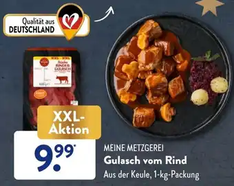 Aldi Süd Meine Metzgerei Gulasch vom Rind 1 kg Packung Angebot