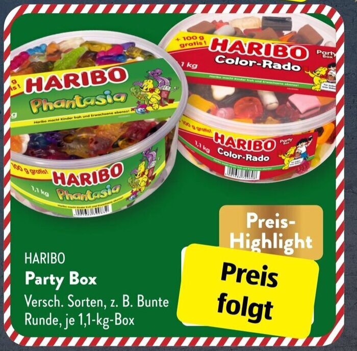 Haribo Party Box 1,1 kg Box Angebot bei Aldi Süd