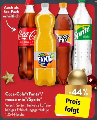 Aldi Süd Coca-Cola/Fanta/Mezzo Mix/Sprite 1,25 L Flasche Angebot