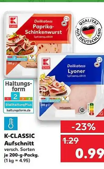 Kaufland K-classic aufschnitt Angebot