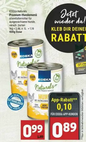 Marktkauf Edeka naturals premium-hundemenü Angebot