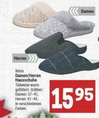 Marktkauf Relax damen oder herren hausschuhe Angebot