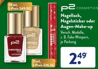 Aldi Süd p2 Cosmetics Nagellack, Nagelsticker oder Augen Make-up Angebot