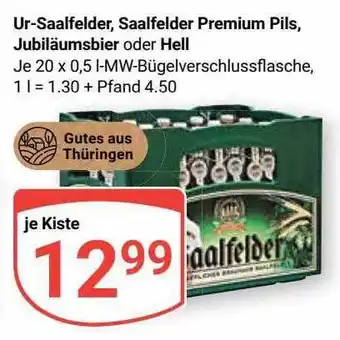 Globus Ur-saalfelder, saalfelder premium pils, jubiläumsbier oder hell Angebot