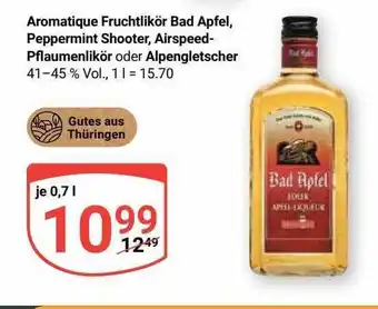 Globus Aromatique fruchtlikör bad apfel, peppermint shooter, arispeed-pflaumenlikör oder alpengletscher Angebot