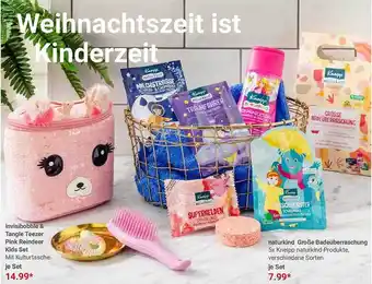 Globus Invisibobbie & tangle teezer pink reindeer kids set naturking große badeüberraschung Angebot