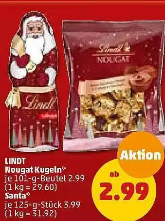 PENNY Lindt nougat kugeln santa Angebot