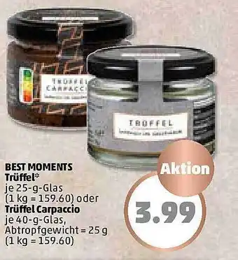 PENNY Best moments trüffel oder trüffel carpaccio Angebot