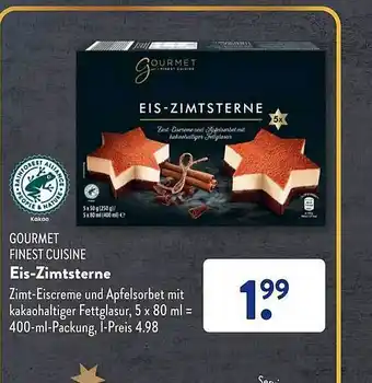 Aldi Süd Gourmet finest cuisine eis-zimtsterne Angebot