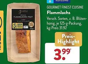 Aldi Süd Gourmet finest cuisine flammlachs Angebot