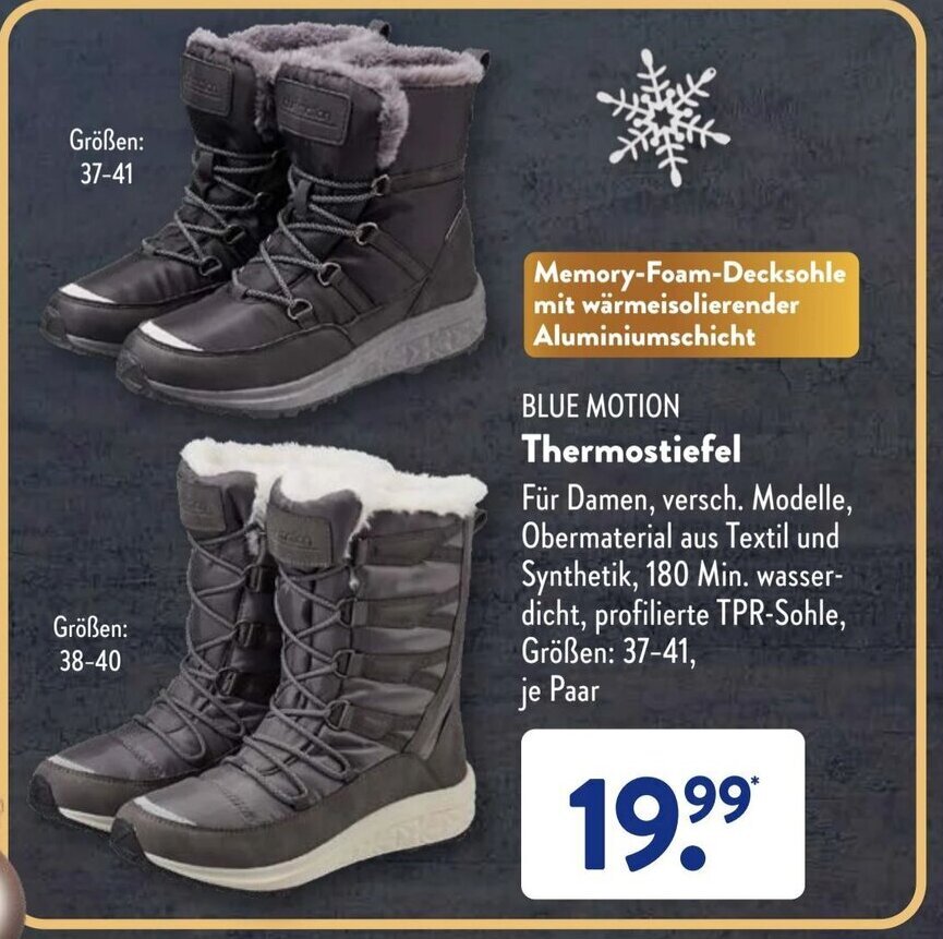 Blue Motion Thermostiefel Angebot bei Aldi Süd