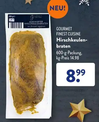 Aldi Süd Gourmet Finest Cuisine Hirschkeulenbraten 600 g Packung Angebot