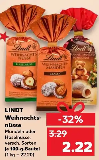 Kaufland Lindt Weihnachtsnüsse 100 g Beutel Angebot