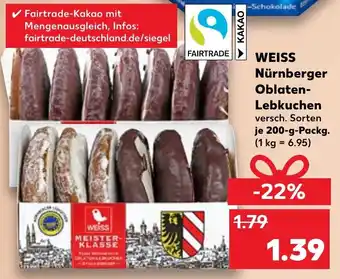 Kaufland Weiss Nürnberger Oblaten Lebkuchen 200 g Packg. Angebot