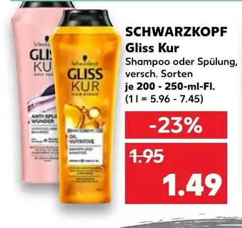 Kaufland Schwarzkopf Gliss Kur je 200 - 250-ml-Fl. Angebot