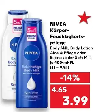 Kaufland Nivea Körper-Feuchtigkeitspflege je 400-ml-Fl. Angebot